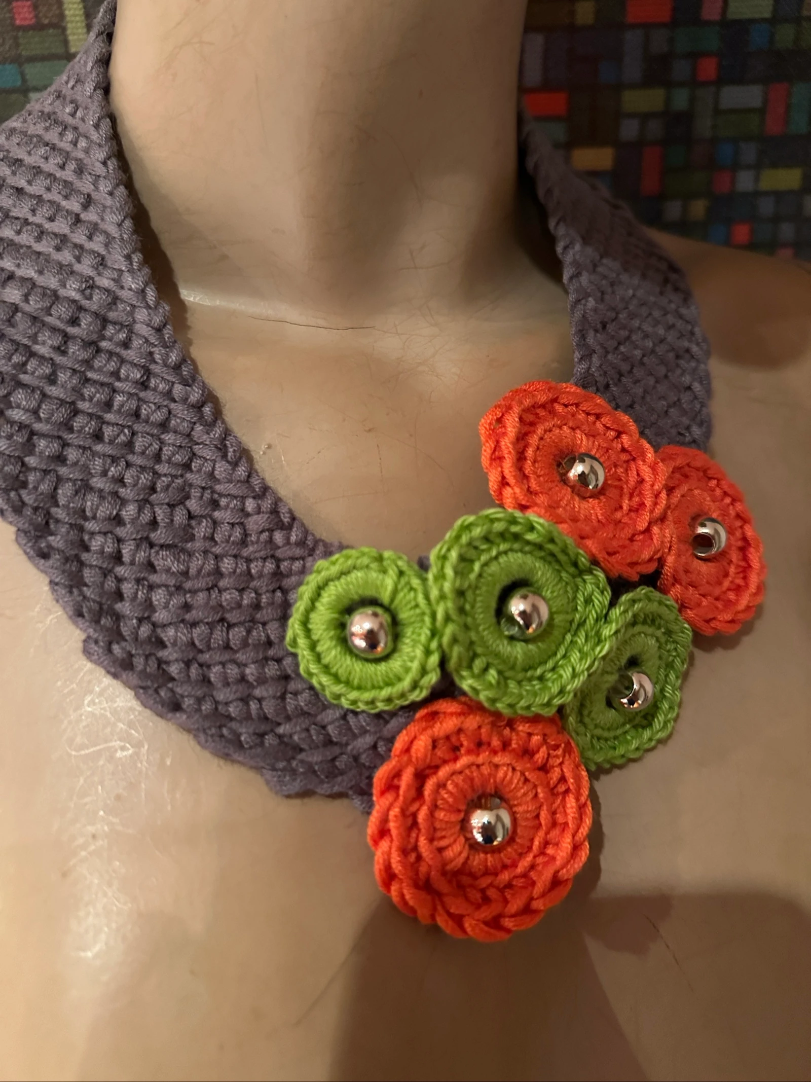 Colar de crochê feito à mão – photo 3